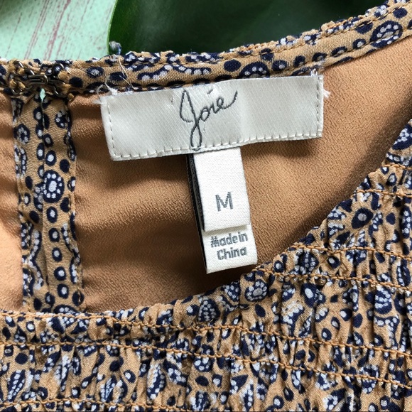 Joie Kiernan Smocked Silk Dress- Size M Excellent - Picture 4 of 5